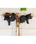 Ebros Rustic 2 Playful Black Bears Dangling On Tree Branches 3 Wall Hook... - $552.13 MXN