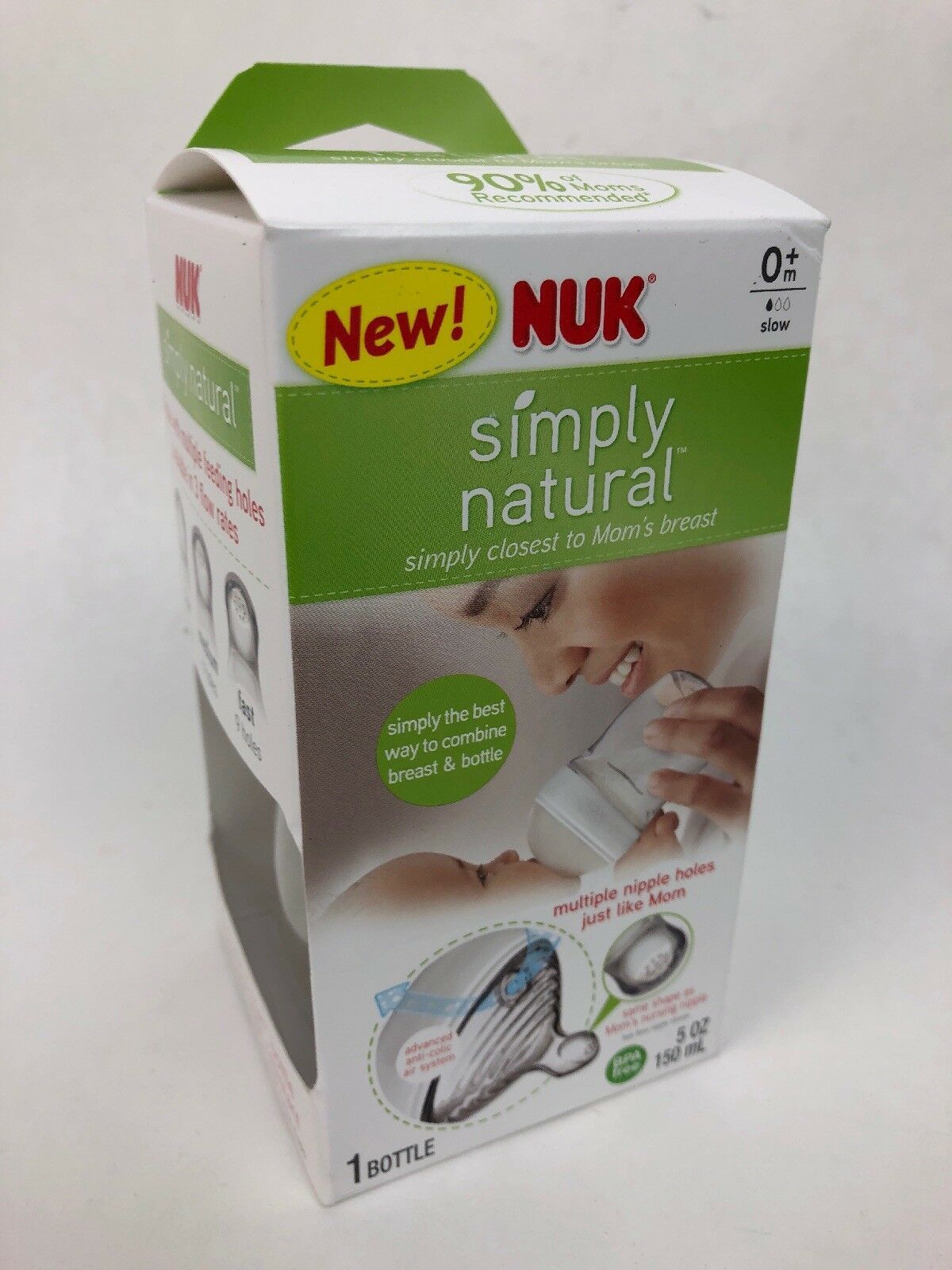 Primary image for New NUK Simply Natural Bottle, 5 Ounce 150ml BPA FREE  Maintain Strong Baby Bond