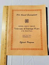 Vintage 1953  VFW Veterans Of Foreign Wars Official Program  Riverhead NY - £10.38 GBP