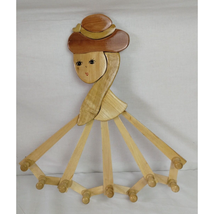 Handmade Girl&#39;s Wooden Accordian Wall Hanger - Jewelry Hats - Expandable... - £16.77 GBP