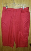 Talbots Womens Signature Capris Chinos Size 12P Cranberry Red Stretch Ca... - $19.95