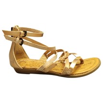 Blowfish Bungalow-B-K Sandals Girls Size 3 Tan Metallic Faux Leather Str... - $45.00