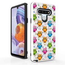 For Lg Stylo 6 (Q730) Hybrid Tough Phone Shockproof Case Rainbow Owl - $16.99