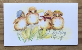 Parker Fulton Cute Fuzzy Baby Birds Birthday Greeting Card - $4.95