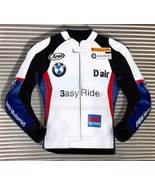  BMW Motorrad Blue,Red &amp; White Motorcycle Leather Jacket  With CE-Approv... - $2,593.18 MXN