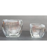 Heavy Clear Glass Square Vase Bowl 4 1/2&quot; x 4&quot; &amp; 3 1/2&quot; x 3&quot; Set Of 2 Vtg - €11,55 EUR
