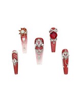 Royal Red Crystal Press On Nails – Handcrafted Glitter Ombre Nails with 3D Gemst - $59.99