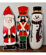 Set Of 3 Vintage Impact Plastics Christmas Yard Decor Soldier Santa Snow... - $69.95