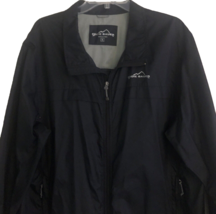 Eddie Bauer Windbreaker Mens Size XL Black Full Zip Vented Jacket Packable - £18.68 GBP