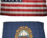 3x5 3&#39;x5&#39; Wholesale Lot Combo: USA American w/ State of New Hampshire Flag - $9.88