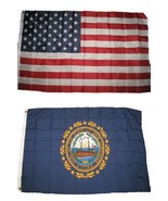 3x5 3&#39;x5&#39; Wholesale Lot Combo: USA American w/ State of New Hampshire Flag - $188.11 MXN