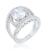 Marcie 3ct CZ Rhodium Contemporary Ring - $42.05