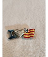 AJMO &quot;I Love USA&quot;  Signed Brooch Pin. Red, White, Blue. Vintage - $27.34 CAD