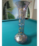 Bohemian Crystal VASE Hand Painted Gold Signed Cruet Pitcher Original PI... - $94.07