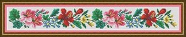 Berlin Woolwork Floral Border 3 Panel Counted Cross Stitch Pattern PDF - $3.00