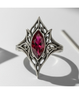 Elven Birthstone Ring | Sterling Silver Fantasy Jewelry | Mythic Elf - $68.99