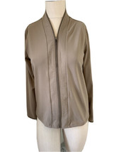 LL BEAN Women’s Taupe Tan Lightweight Jacket Pockets Small Fitted Nylon ... - $16.14