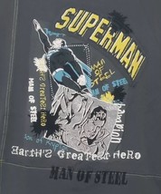 Vintage Lot 29 DC Superman Man Of Steel Graphic Shirt Grey Size Large Glitter - £12.81 GBP