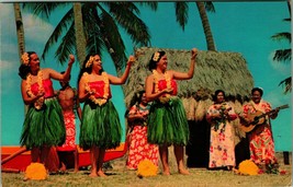 Hula Girls Pan American Airways Advertising Chrome Postcard 1966 Q13 - £4.63 GBP