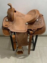 Western hot seat saddle 16&quot; Eco- leather buffalo color SBL dye finish - $561.26