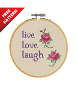 Live Love Laugh Quote Free cross stitch PDF pattern - $0.00