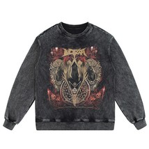 Aolamegs Hip Hop Sweatshirts Men  Diablo Style Print O-Neck Pullover Couple   Fa - £132.12 GBP