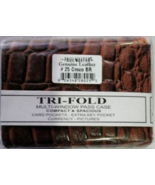 Trifold Croco Genuine Leather Wallet for Men with RFID Blocking Brown - $14.84