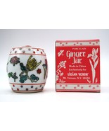 Vtg Lillian Vernon Ginger Jar Dragonfly Humming Bird Flower Red White w/... - $20.00