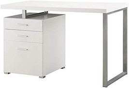 White 3-Drawer Reversible Office Desk From Coaster. - £179.55 GBP