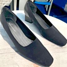 naturalizer unique block style heeled pumps black leather size 11M - £23.58 GBP