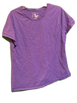 Jms Just My Size Top Size 1X (16W) Purple Short Sleeve T-Shirt Scoop Neck - £7.54 GBP