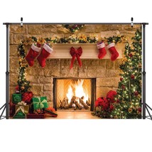 7X5Ft Christmas Photography Backdrops Child Christmas Fireplace Decorati... - £14.89 GBP