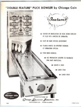 Double Feature Shuffle Alley Arcade Game FLYER Original 1958 Chicago Coi... - $15.68