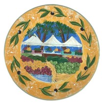 Lesal Ceramics Farmer&#39;s Market Plate Studio Pottery California Hand Painted 11&quot; - £41.11 GBP