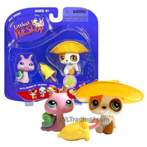 Year 2006 Littlest Pet Shop LPS Pairs - Snail #128 and Jack Russel Terrier #127 - £32.14 GBP