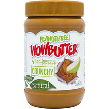 Wow Butter Crunchy Peanut Free Soy Non-GMO Vegan 17.6oz Dairy Free Natural - £15.68 GBP