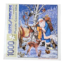 Bits and Pieces 1000 Jigsaw Puzzle Adults Santa&#39;s Forest Friend Christmas - £15.58 GBP