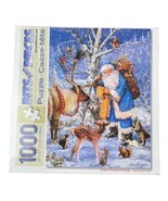 Bits and Pieces 1000 Jigsaw Puzzle Adults Santa&#39;s Forest Friend Christmas - £15.52 GBP
