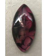Dragon Veins Rose Black 40x20mm, 20x40mm stone cab cabochon, pink agate ... - $111.62 MXN