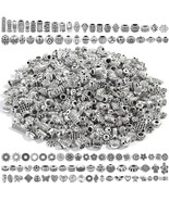 500 Pcs Bracelet Spacer Beads, Silver Bulk Random Styles Loose Spacer Me... - £18.86 GBP