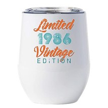 Limited Edition 1986 Tumbler 12oz Vintage Wine Glass With Lid Gift For Women, Me - $22.72