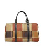 Travel Bags, Brown Checker Style Adjustable Black Handle Zip Close Bag - £55.29 GBP+