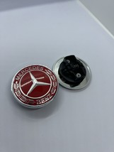 Red Flat Mercedes Benz Front Hood Emblem 57mm - $310.64 MXN