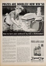 1962 Print Ad Ancient Age Kentucky Bourbon Whiskey Man &amp; Outboard Motor - £13.35 GBP