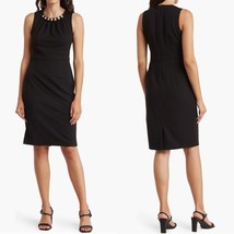 Eliza J Faux Pearl Sleeveless Shift Dress Classic Little Black Dress Siz... - $1,824.42 MXN
