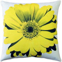 Bold Daisy Flower Yellow Throw Pillow 19x19, Complete with Pillow Insert - £37.51 GBP