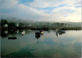 Postcard  Fishing Village Stonington Maine Boats Fish Shops Ocean Chrome... - £3.92 GBP
