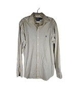 Ralph Lauren Polo Mens Polo Shirt Plaid Yellow Blue Logo Size Medium Sta... - $370.00 MXN