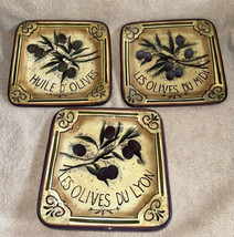 3 Salad Sandwich Plates Certified International Olive Designs Susan Wing... - £25.57 GBP