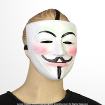 Wearable Guy Fawkes Anonymous V Mask with Strap  Halloween Costume Cosplay - £10.29 GBP